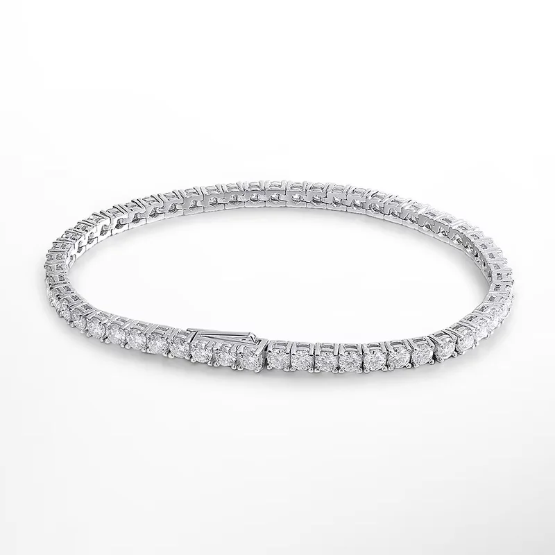 KNOBSPIN D VVS1 Moissanite Tennisarmband Origineel s925 Sterling Verzilverd 18k Wit Goud met GRA Armbanden voor Dames Man