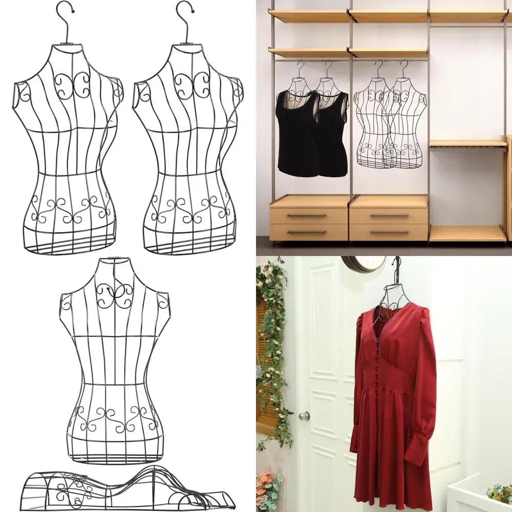 

Black Metal Steel Wire Mannequin for Hanging, Sewing, and Decorative Display