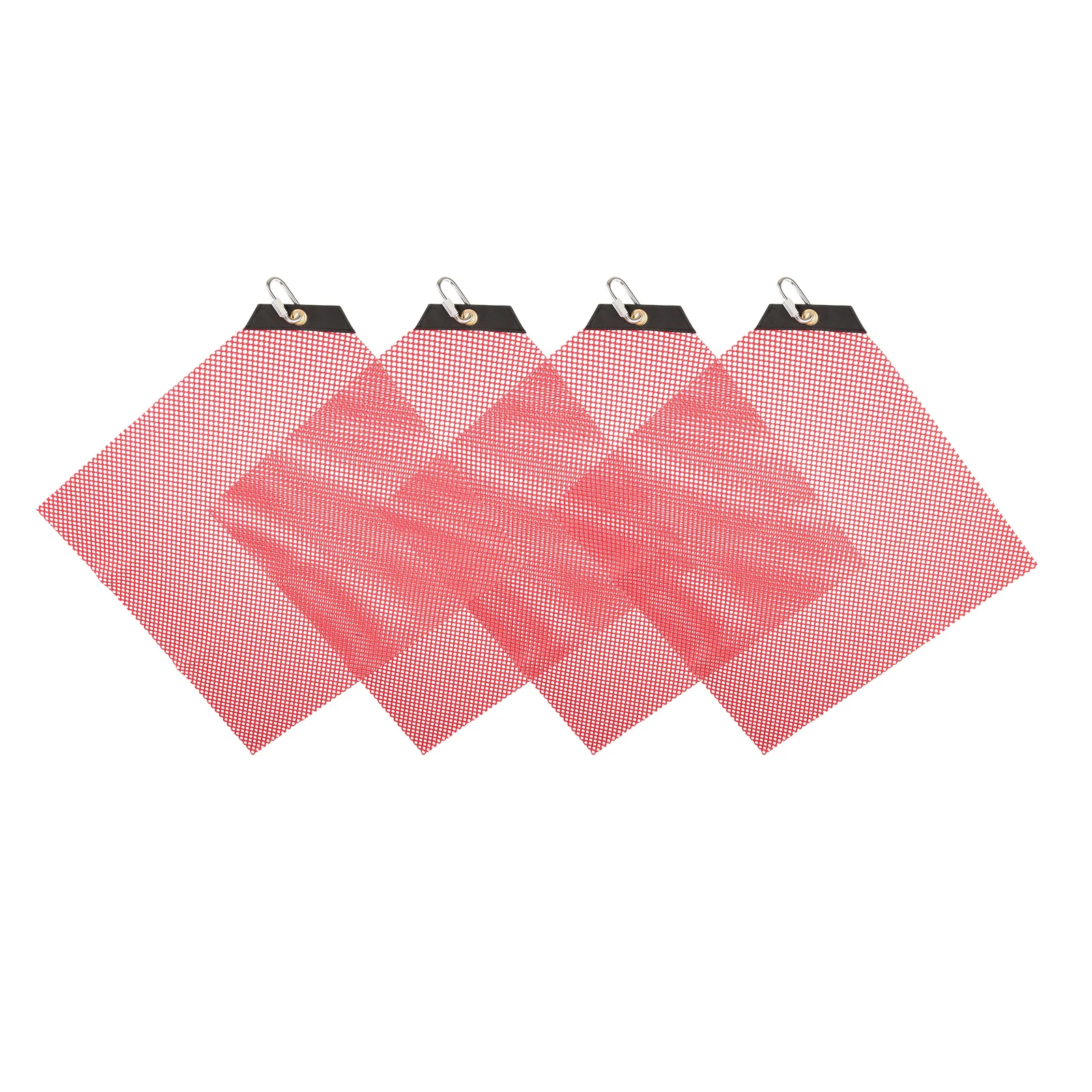 4Sets Safety Warning Flag Red Mesh With Heavy Duty Loop For Trucks Drivers Quick Link Portable Easy To Store Fold 18x18 Inches