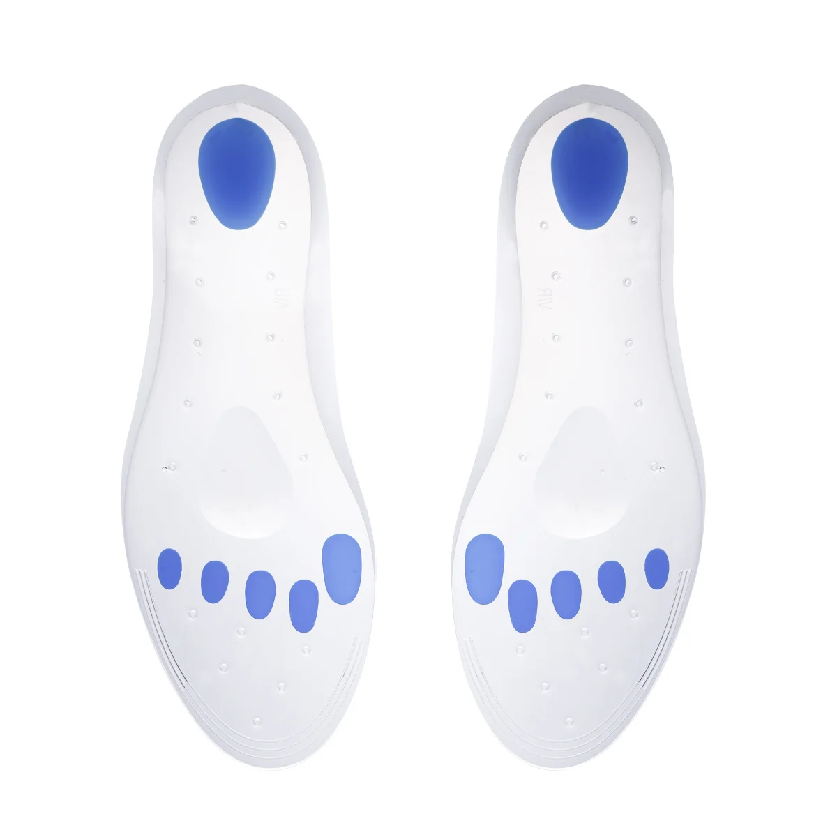 Pair Breathable Silicone Insoles Size 44 Shoe Inserts Arch Support Heel Cushion Foot Pads for Relieving Plantar Fasciitis Pain