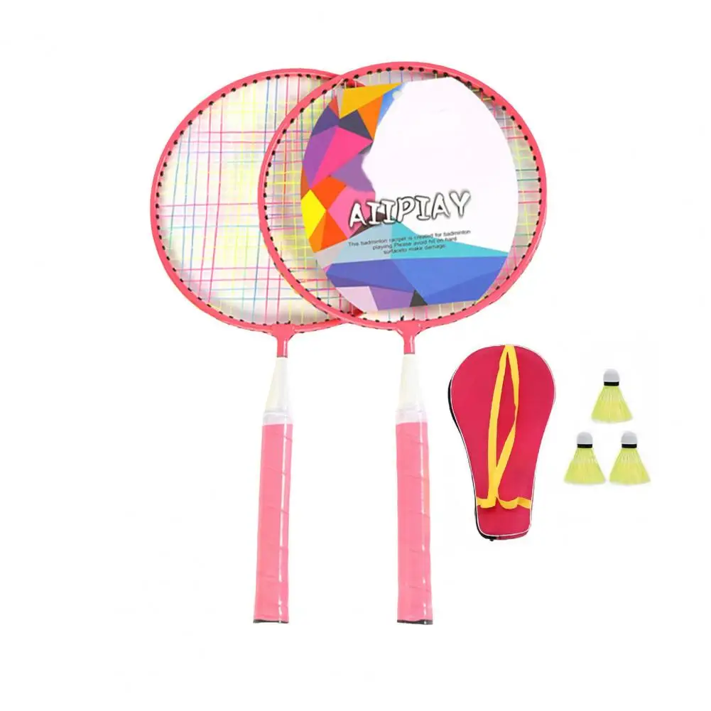 Durable Badminton Racket Youth Badminton Racket Set with Soft Grip Shuttlecocks for Kids 2 Outdoor Sports for Children