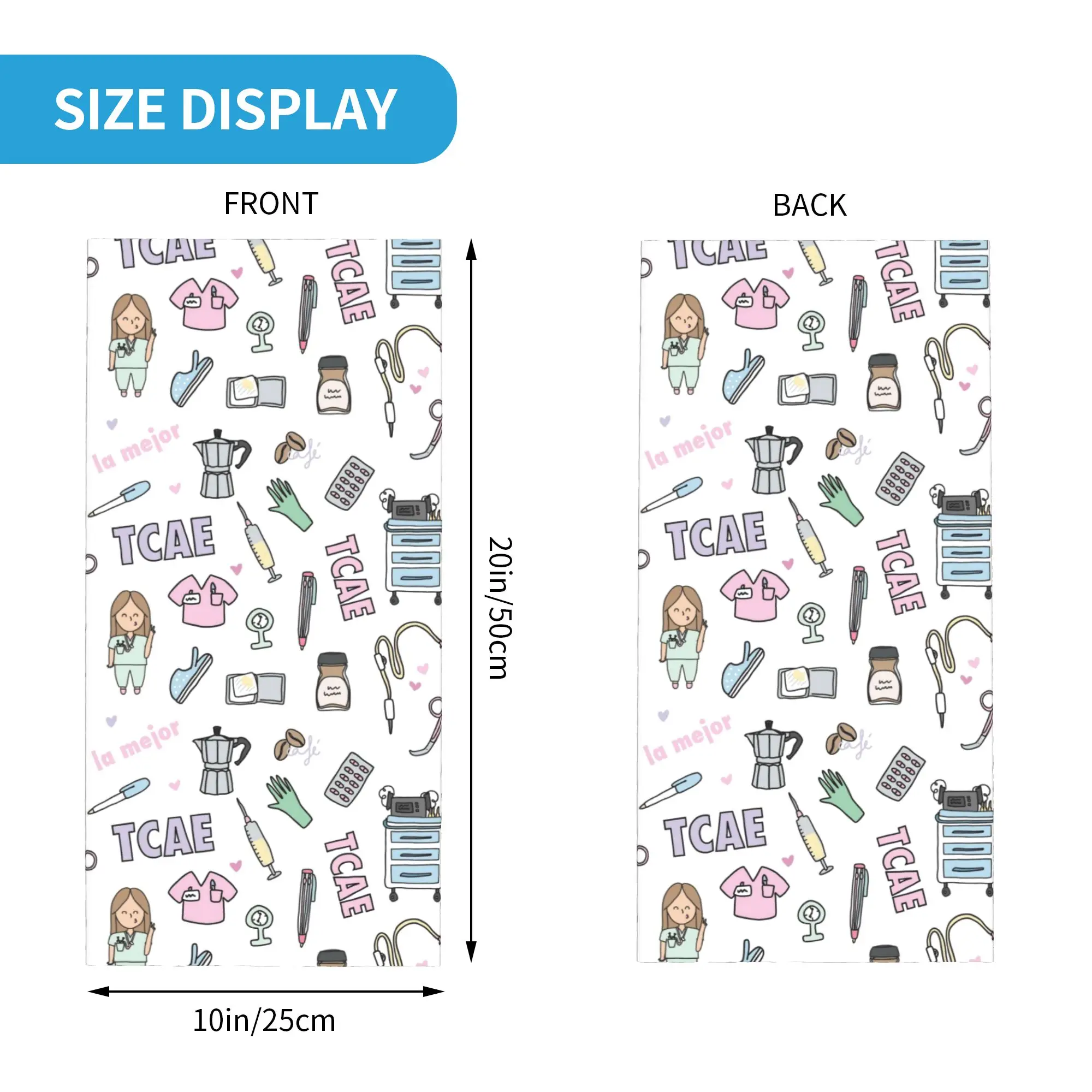 ผ้าพันคอคลุมหน้ากันลมสำหรับผู้หญิง ลายการ์ตูนหมอ พยาบาล สำหรับฤดูหนาว ใช้สำหรับเดินป่า ผ้าคลุมศีรษะ