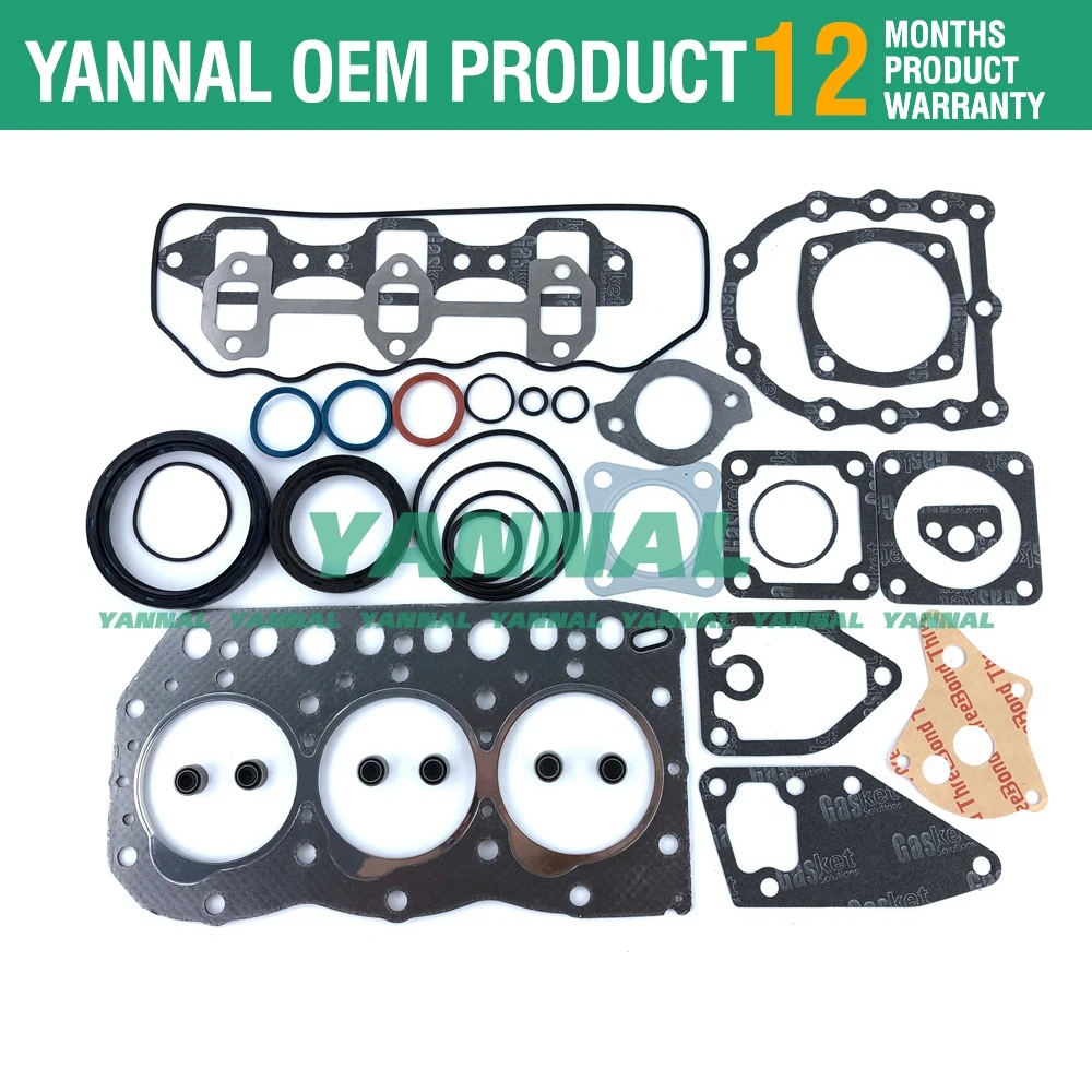 For Yanmar 3TN75-RJ 3TN75L Overhaul Gasket Set For JOHN DEERE 855 856 Tractor