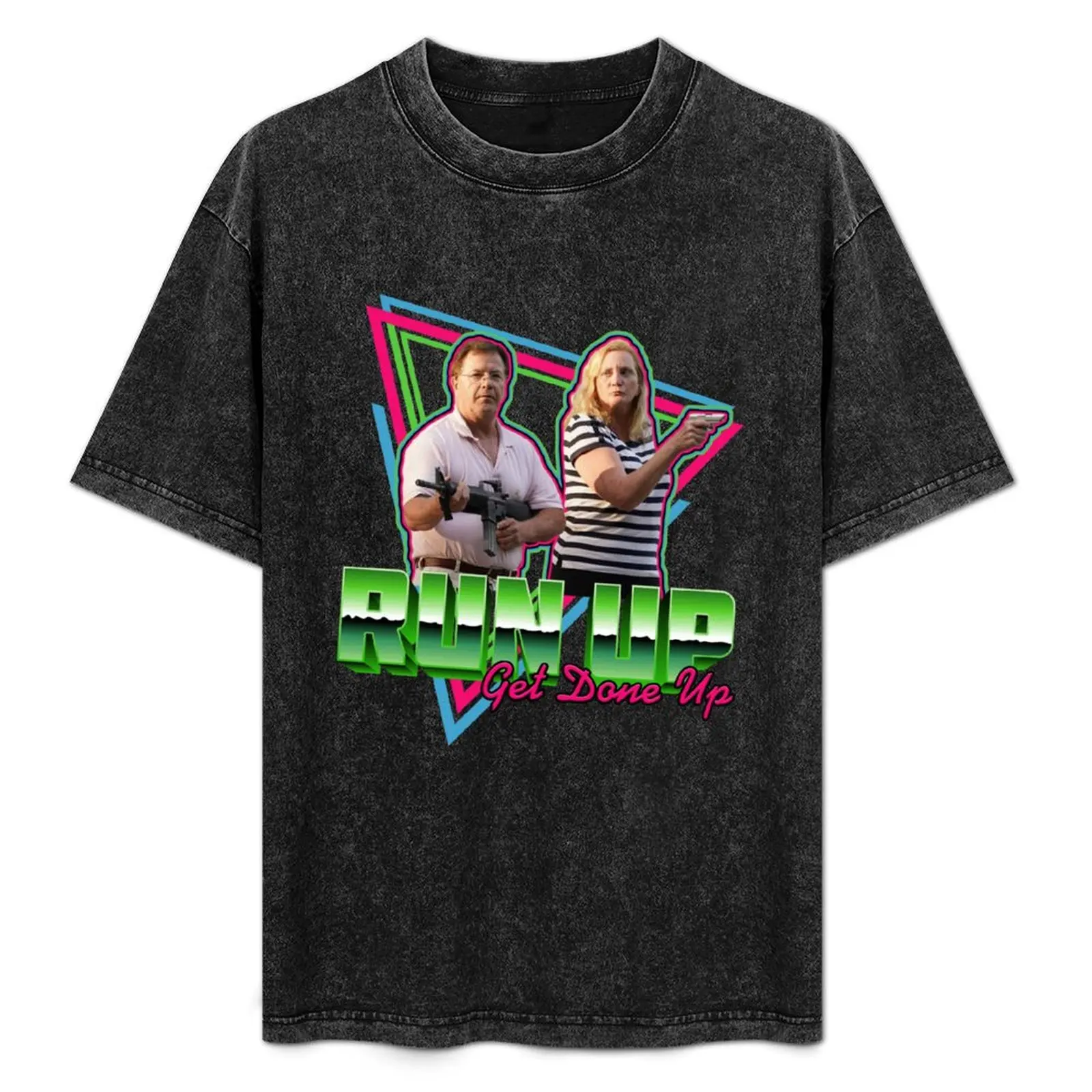 

run up get done up shirt T-Shirt Retro Graphic Print T-Shirt