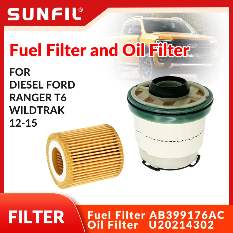 

Fuel Filter AB399176AC and Oil Filter U20214302 For DIESEL FORD RANGER T6 WILDTRAK 12-15