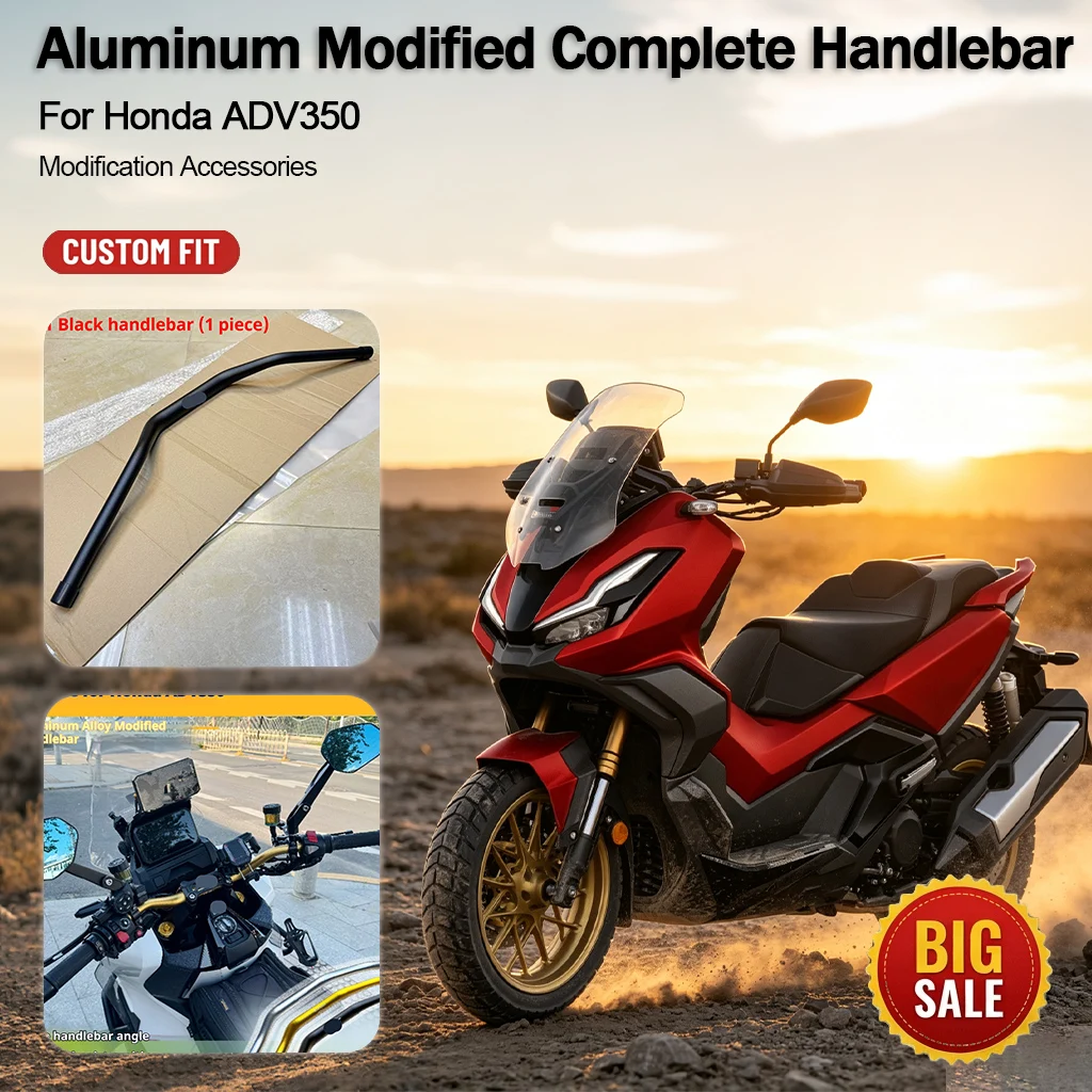 CNC Aviation Aluminum Complete Handlebar Heightened Rear‑Shift For Honda ADV350 Optimize Sitting Posture Upgrade Replacement Par