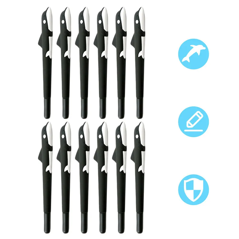 

12Pcs Dolphin Gel Pens Creative Cute Design Black Refill Perfect for Students School Supplies Writing Drawing Signature
