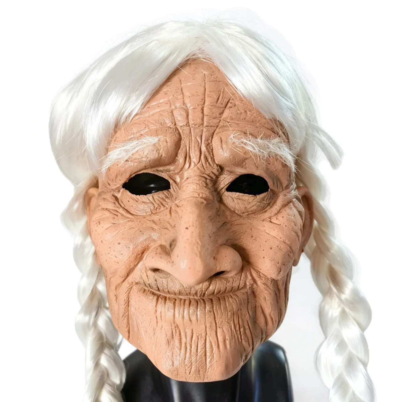 New Halloween Latex Masks Elderly Man Woman Character Headgear Includes Hair Cosplay Costume Character Roleplay Outfit Halloween
