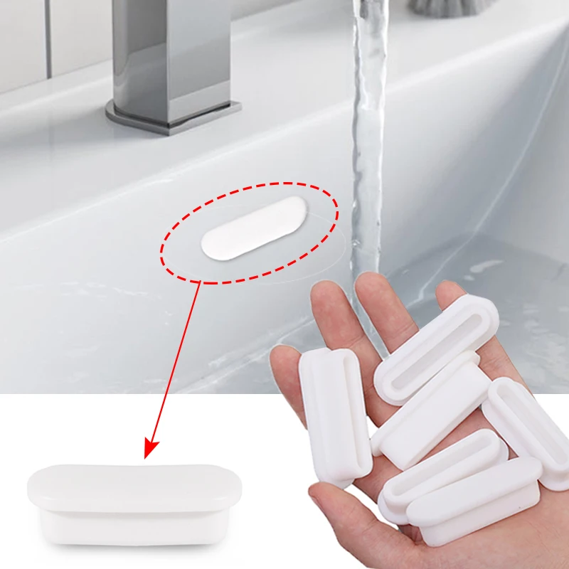 6/1Pcs Sink Overflow Cover Kitchen Wash Basin Trim Round Plug Bathroom Bath Drain Cap Remplacement Overflow Hole Ring Covers