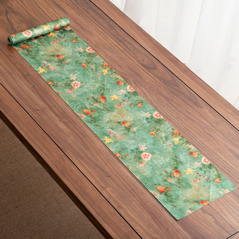 Chinese waterproof imitation tea mat dry cushion Zen fabric table flag tea flag tea ceremony Japanese tea table long tea table f
