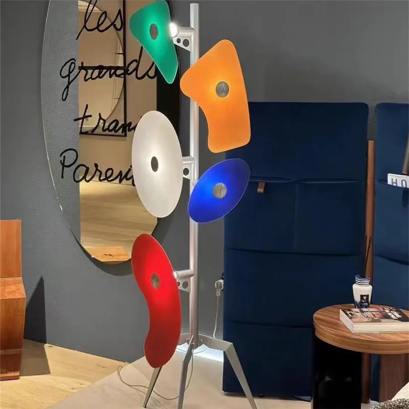 مصباح أرضي مداري مصمم إبداعي Foscarini أضواء ملونة LED لغرفة المعيشة ركن السرير فن أكريليك ضوء غرفة الأطفال #2