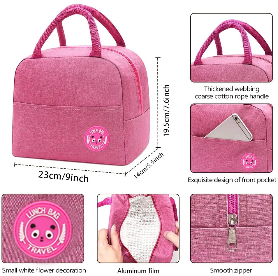 Portable Cooler Bag Ice Pack Lunch Box Insulated Thermal Food Picnic Bag Pouch for Bags Gift Gold Letter Pattern Storage Bags