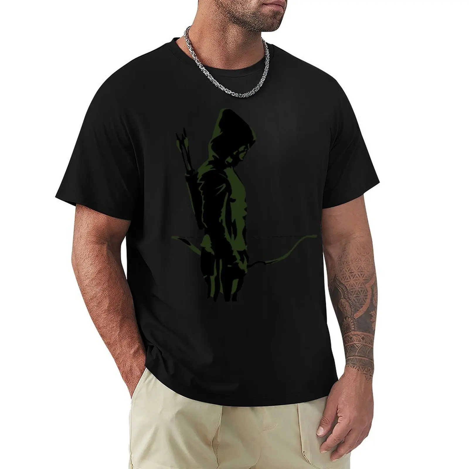 Green Archer with Arrow T-Shirt anime figures valentines boutique clothes mens cotton t shirts