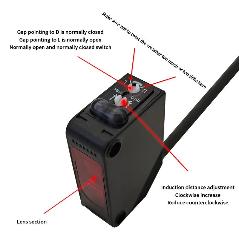 E3Z-D61/D81/D62 مستشعر بصري عاكس، وضع منتشر، مسافة كشف 2 متر، مفتاح ردود الفعل للأتمتة