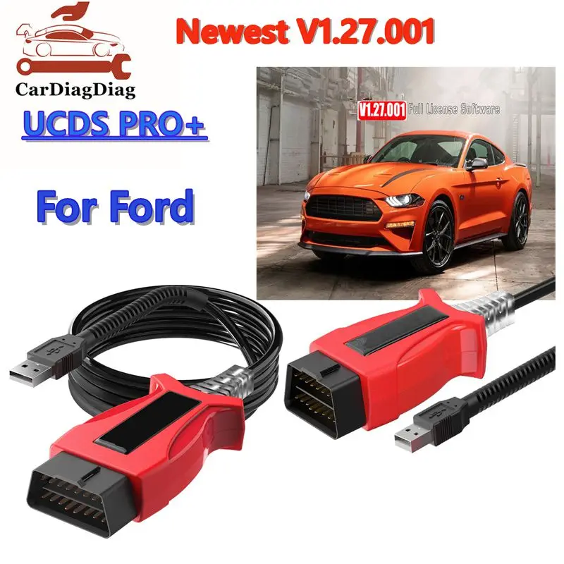 

Newest V1.27.001 UCDS Pro+ For Ford with 35 Tokens Full License Full Functions OBD2 Diagnostic Cable Read Fault Codes