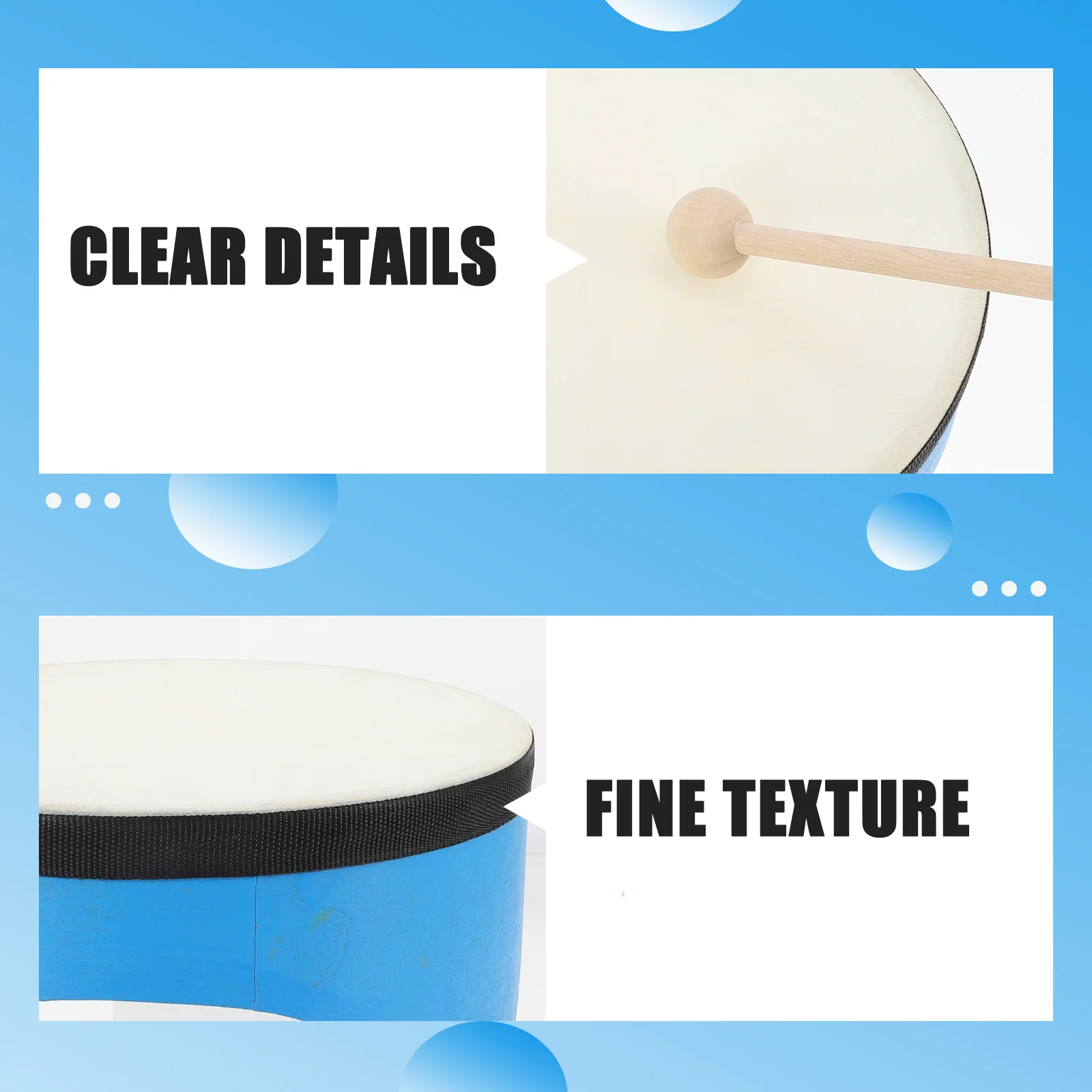 

1Set Children Percussion Floor Drum Sheepskin Beginner Music Instrument for Early Learning Education Musical Development