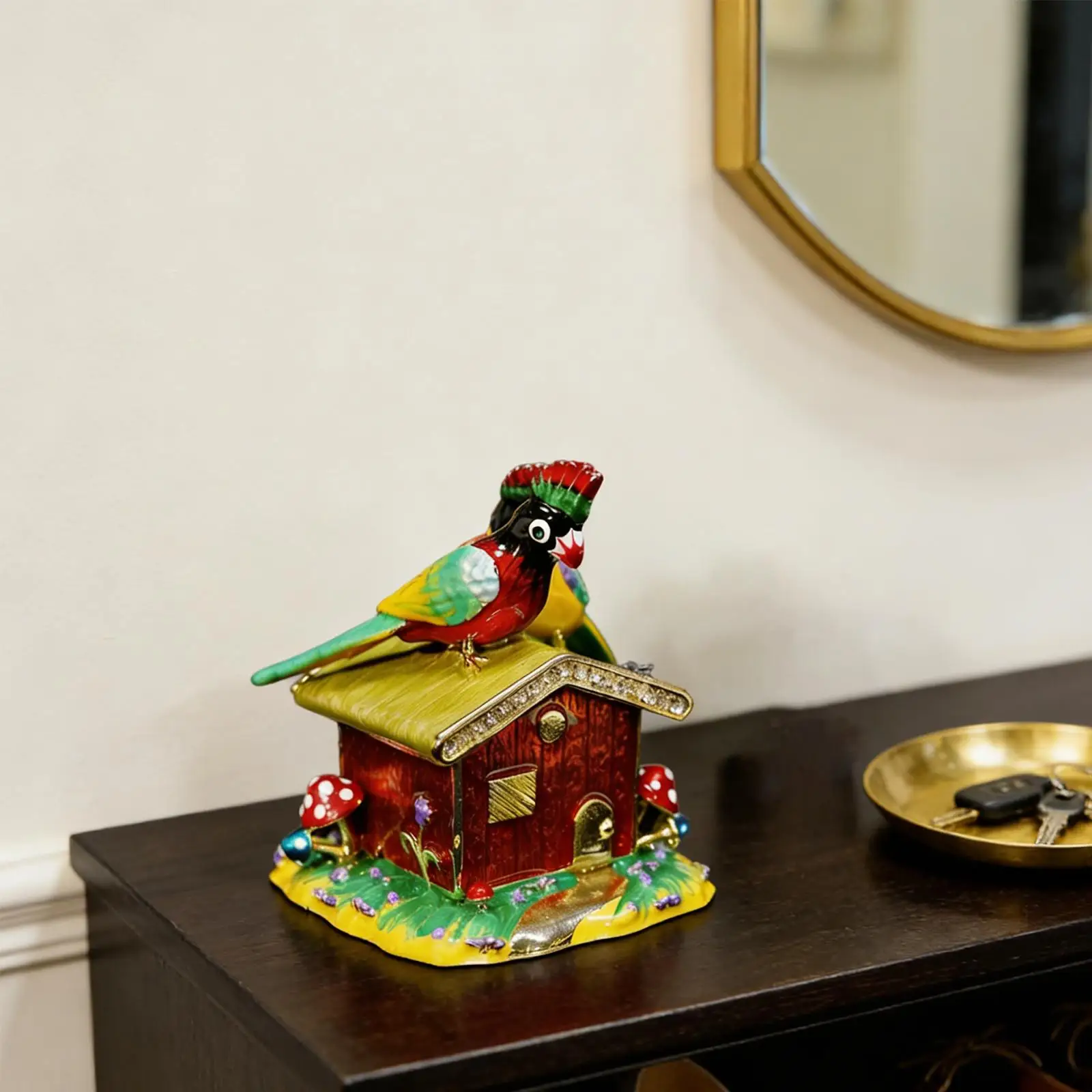 Trinket Box for Women Collectible Jewelry Storage Box Ring Holder House Shaped for Earrings Charms Bracelets Rings Holiday Gift