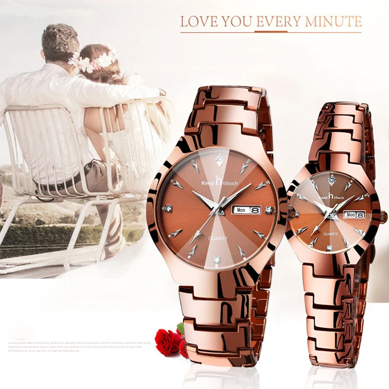 Luxury Brand Couple Watch for Lovers Man and Ladies Quartz Luminous Calendar Watches Luxury Bracelet Wedding Gift Relojes Hombre