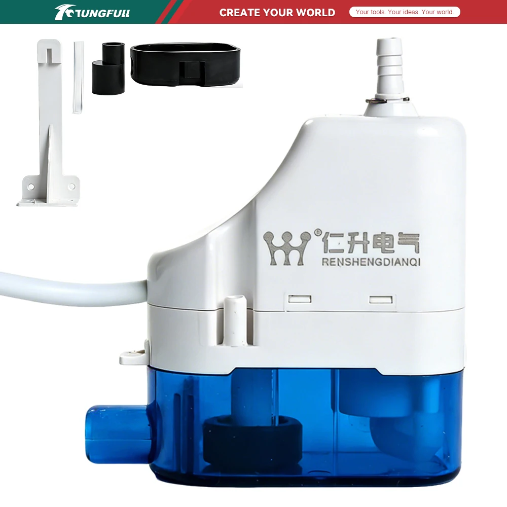 Automatic Ultra-quiet Condensate Pump 100‑230V 24L/H RS-24C Portable Condensate Lift Pumps 1-3P On-hook Air Conditioner Drainage