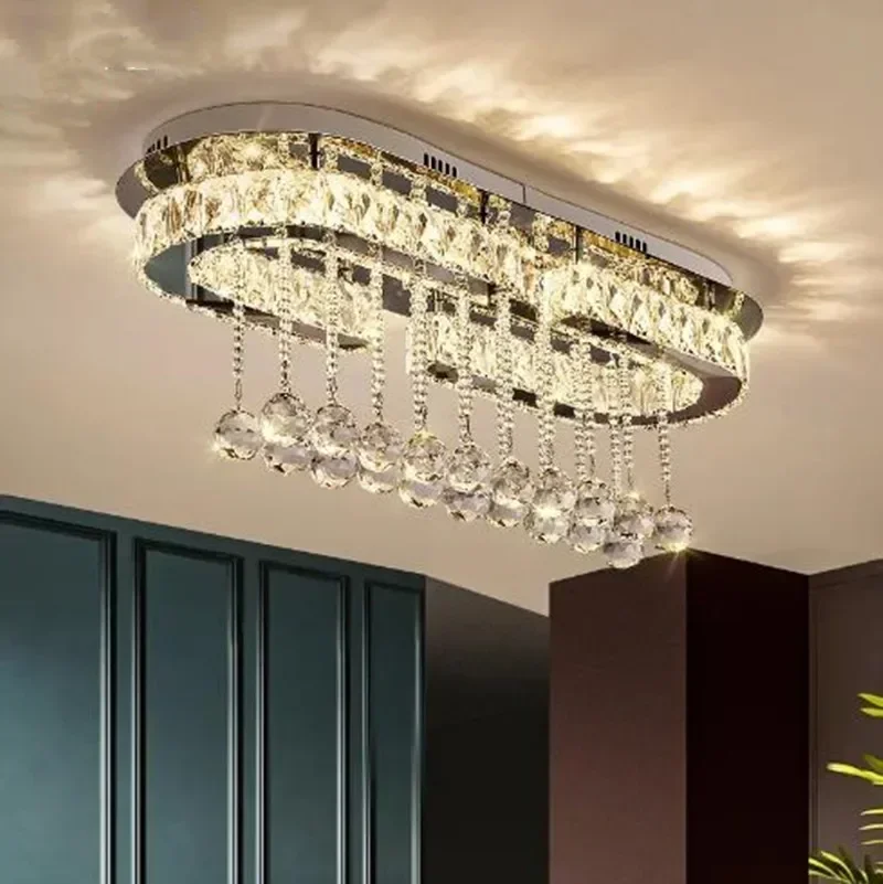 Post-Modern LED Chips Crystal Ceiling Lamp In Aisle Bedroom Dining Room