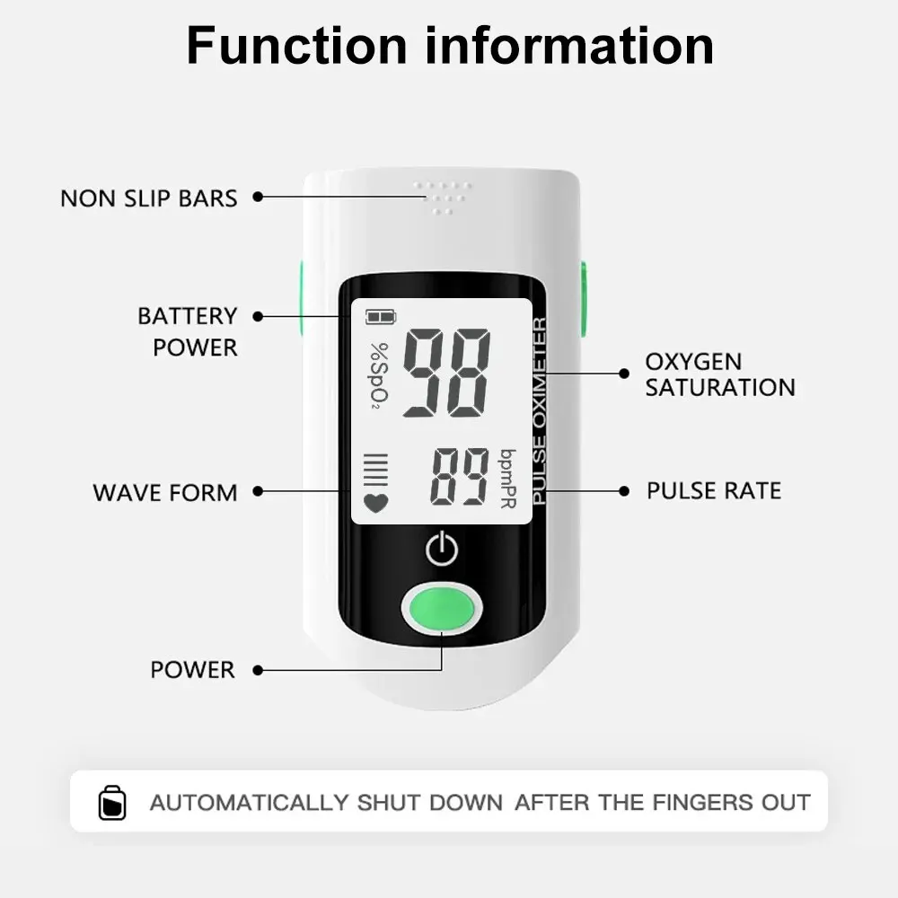 Portable Oximeter Mini Handheld Fingertip Digital Pulse Blood Oxygen Saturation Tester OLED Display Pulse Rate Medical Monitor