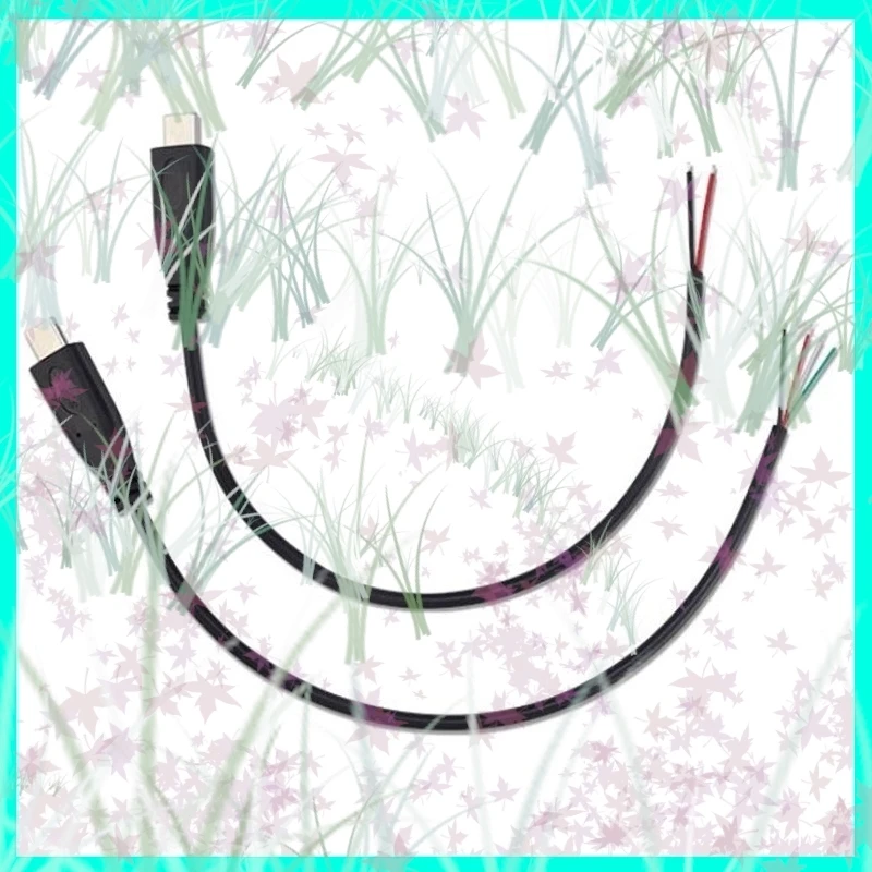 1/5/10pcs 2-pin 4-pin Data line 25cm USB 2.0 Type-C Power Supply Extension Wire Cable Charger Connector Male Female Plug E3