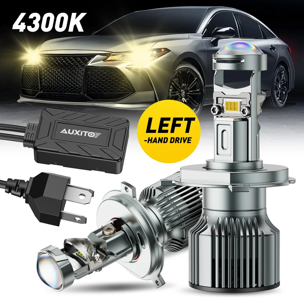 

AUXITO 2Pcs H4 H7 LED Headlight Canbus Mini Projector Lens 4300k Automobles Bulb H7 H4 Conversion Kit Hi/Lo Headlights For LHD