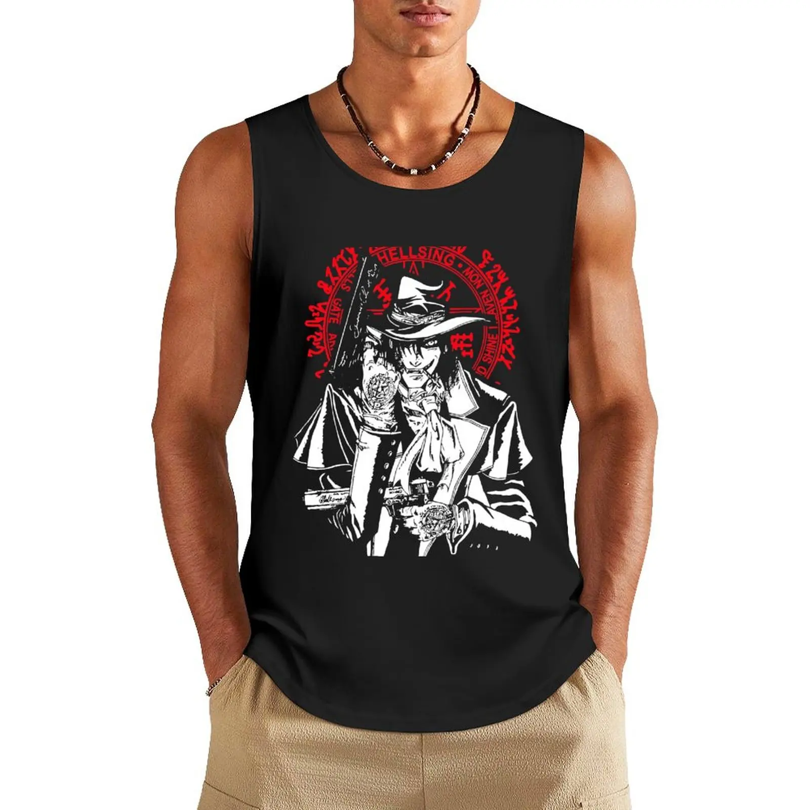 

Hellsing Alucard Tank Top Sleeveless men t-shirt for men Men's summer clothes 2025 Top