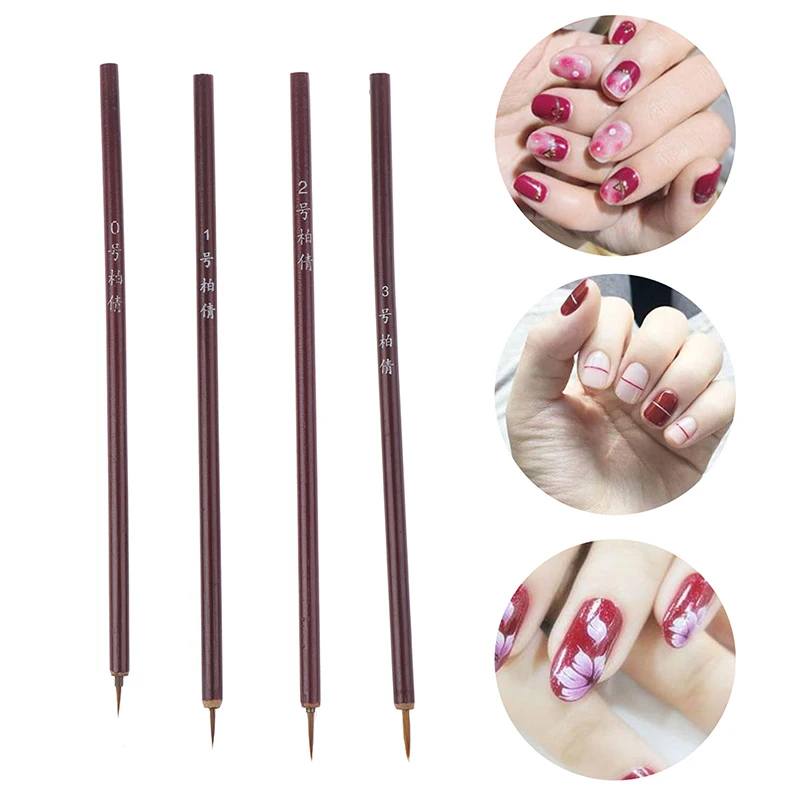 1pc Nail Tools Bamboo Handle Nail Art Painting Brushes Nail Liner Brush Pen Macinure