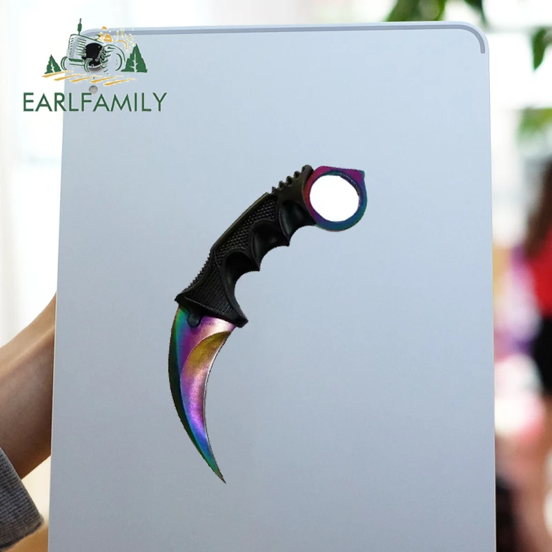 EARLFAMILY Car Decal for CS GO Karambit Knife Auto Car Stickers Laptop Suitable for Any Flat and Smooth Clean Surface Decor