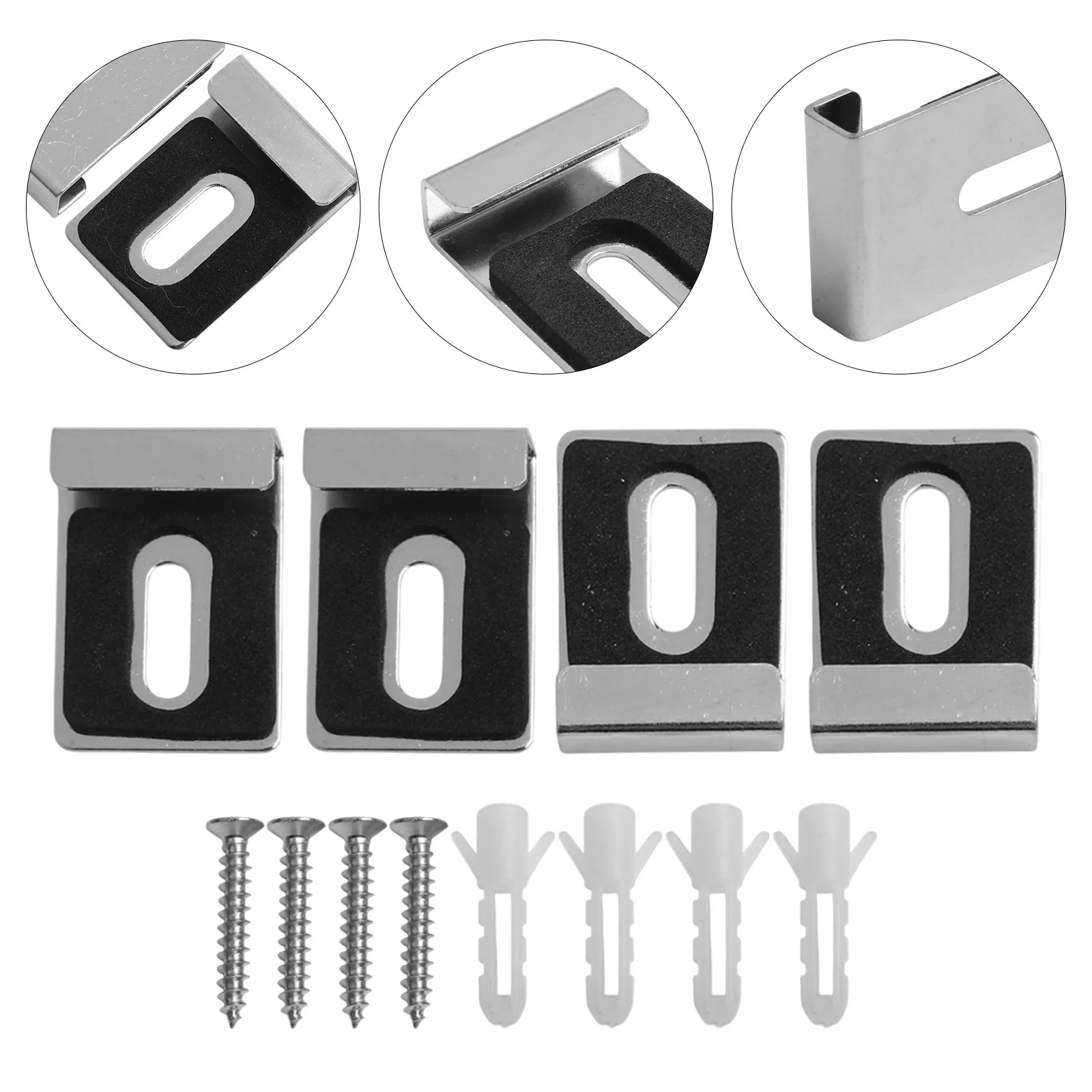 For Mirrors Hanging Hardware Mirror Clips Mounting Clips For Bathroom Mirrors Glass Mounting Mounting Screws Secure Fixing