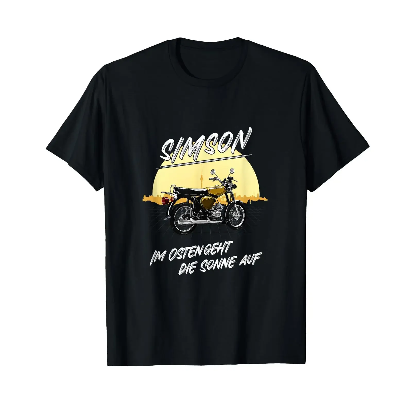 Simson Im Osten geht die Sonne auf T Shirt vintage Washed graphic Versatile Top For Everyday Wear Unisex streetwear fashion