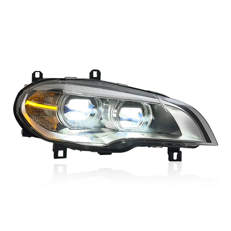 Auto Dual Color Headlight for BMW X5 E70 2007 -  2013 New Design Laser Head Lights Blue and White Front Lights Assembly