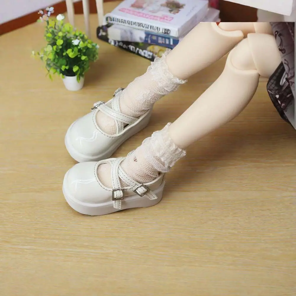 Dress Up 1/4 Dolls Shoes Mini Shoes Heightened Thick Sole Bjd Leather Shoes Multiple Colour Casual Wear 45CM Doll Shoes Diy Toys