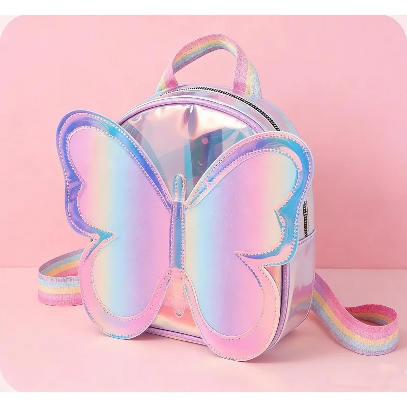 

Girls Fashion Backpack Laser Butterfly Design Children's Mochila for Kids
