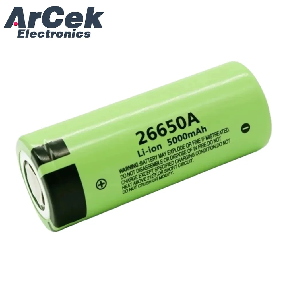 2PCS New Original for Panasonic 26650 3.7V 5000mAh Rechargeable Lithium Battery for Electronics Flashlights 26650A