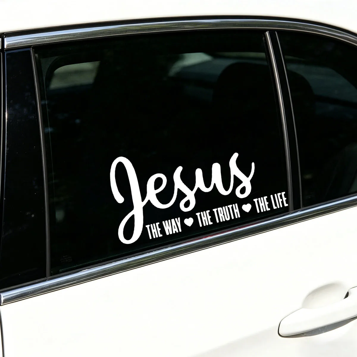 Jesus Way Truth Life Christian Car Sticker with the Words 'Road, Truth, Life' for All Kinds of Car Decals