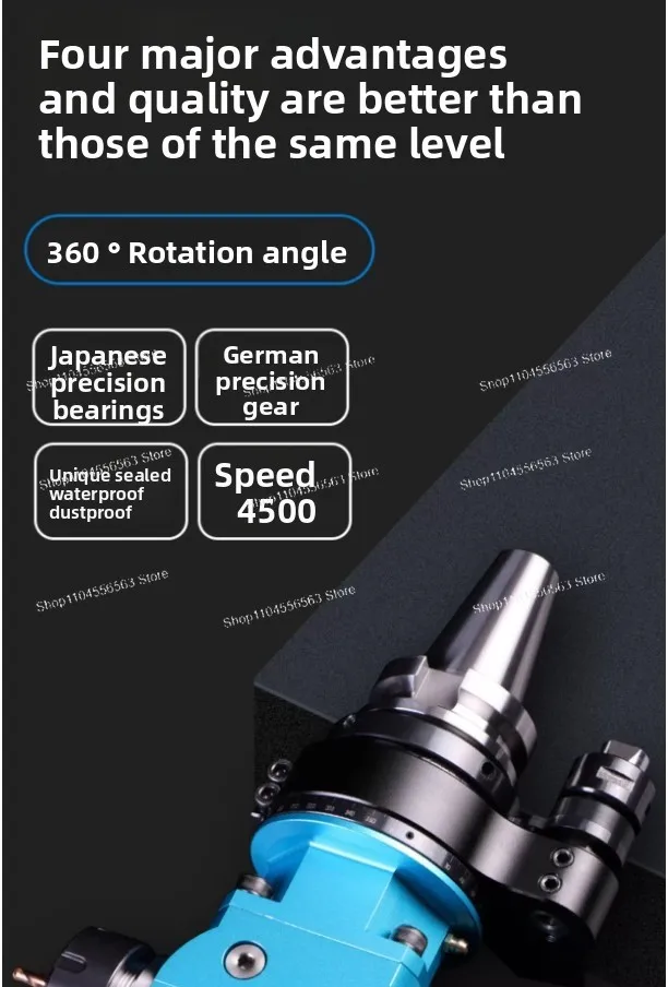 Cabezal de ángulo de BT40-90 grados, mango de fresado lateral BT50-AGER25 32 40 cabezal de fresado en ángulo recto 5000 ~ 6000 voluciones por minuto