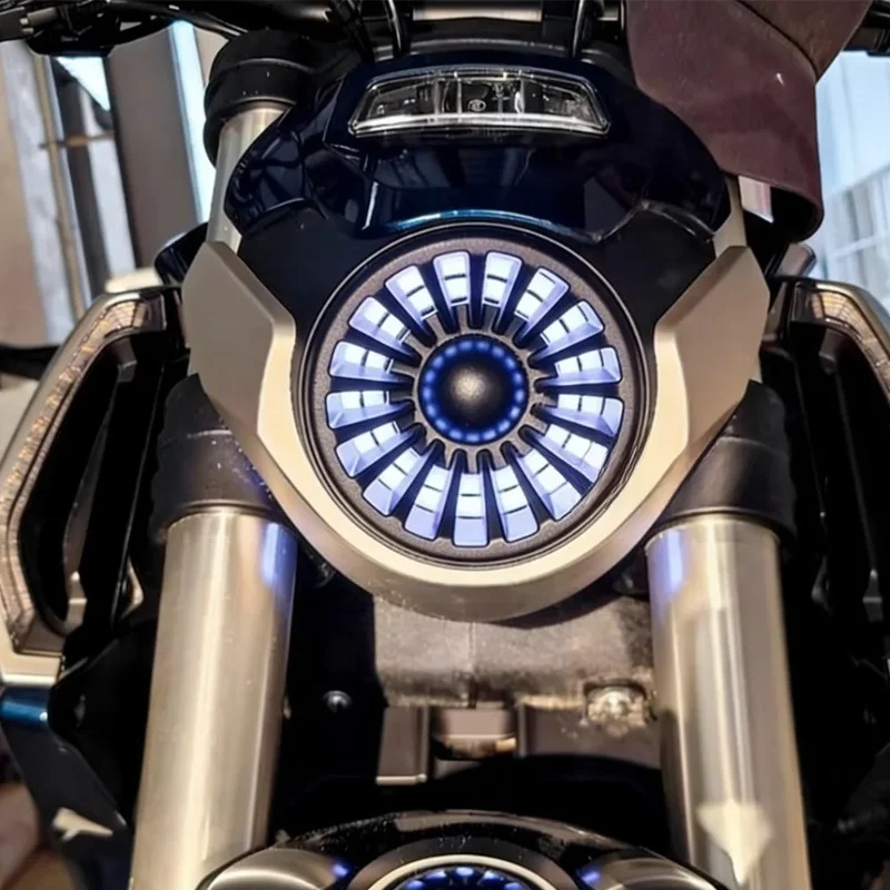 Motorcycle LED Daytime Running Light Ring Front Air Intake Decorative Lamp Dual Color Modification Accessories For LFC 700