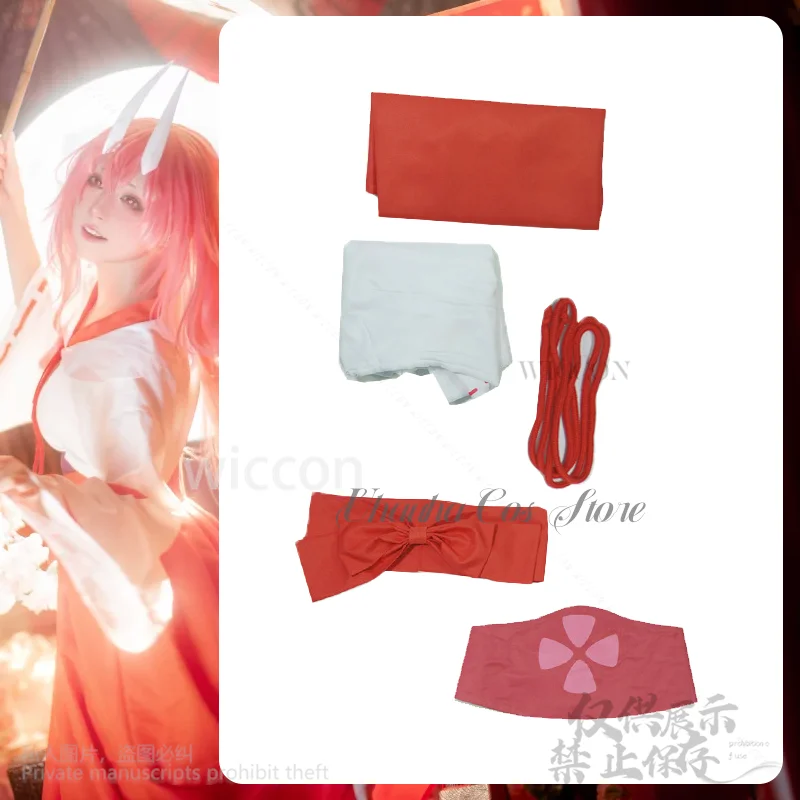 Anime That Time I Got Reincarnated As A Slime Cosplay Shuna Costume Miko Uniform Japanese Kimono Dress Pink Wig Girls 코스프레