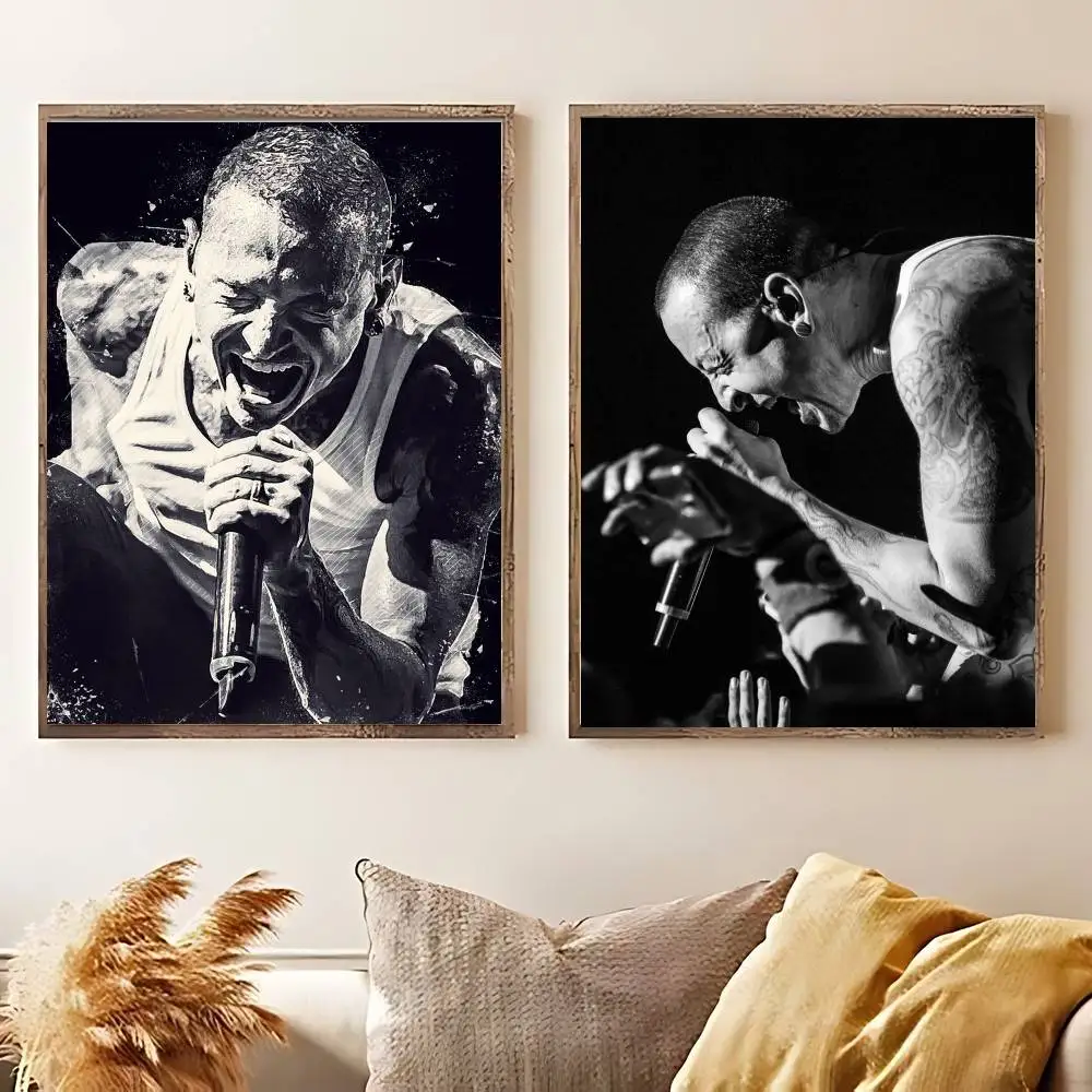 American Rock Legends C-Chester B-Bennington Poster Print Canvas Pictures Home For Living Room And Bedroom Wall Decor Painting