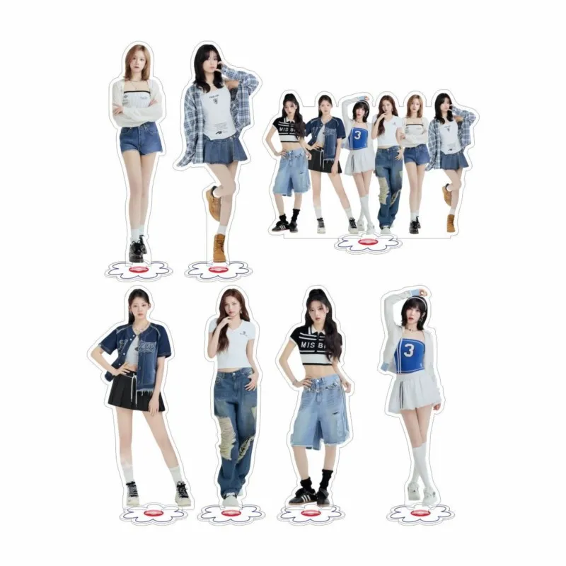 Ruka Edgy Hip-hop Kpop Girl Group Acrylic Keychain Chic Girls Group Acrylic Standee Model Plate Decoration Desk Figure Display