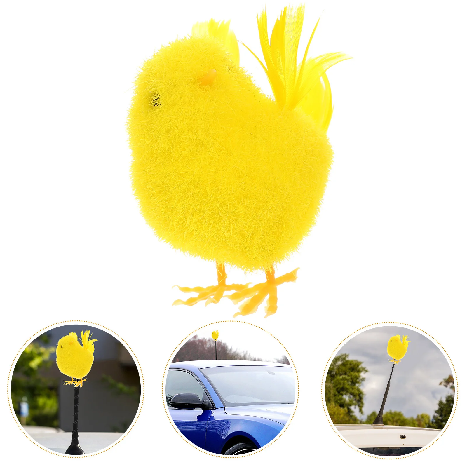 

Roof Ornament Adorable Animal Topper Cute Cartoon Decorations Vehicle Exterior Stylish Auto Accessory Chicken Foam Ball