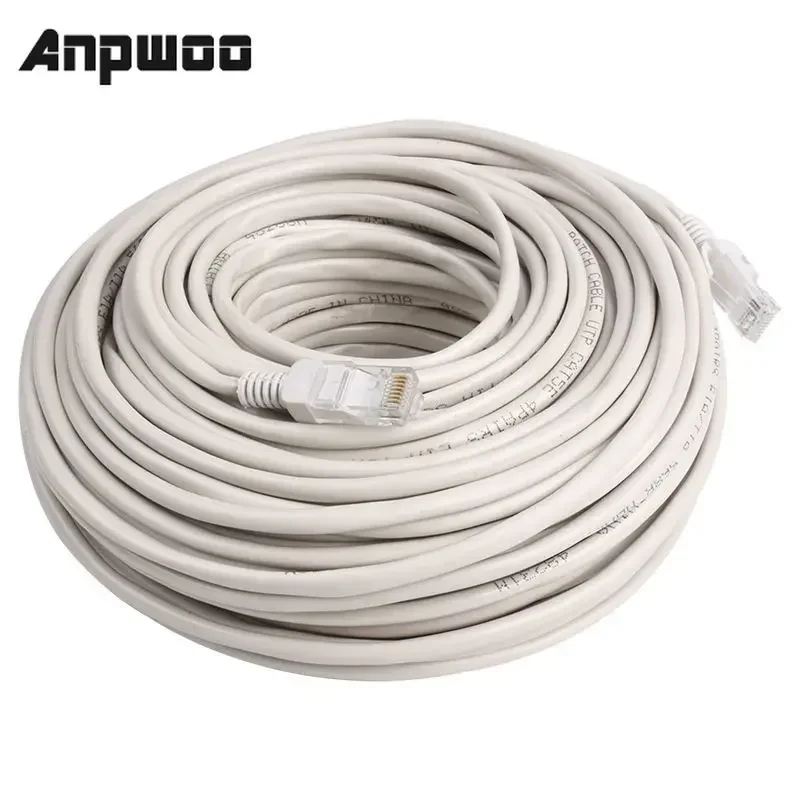 ANPWOO RJ45 Ethernet Cat5 Network Cable LAN Patch Lead 20m Gray White