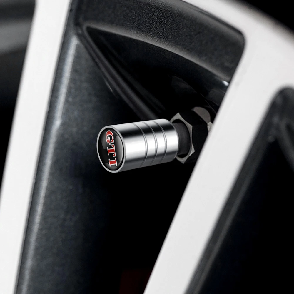 3D Aluminum Alloy Car Wheel Tire Valve Caps Auto Accessories For Volkswagen VW GTI R Line R32 Touareg Passat Polo Jetta MK4 TSI