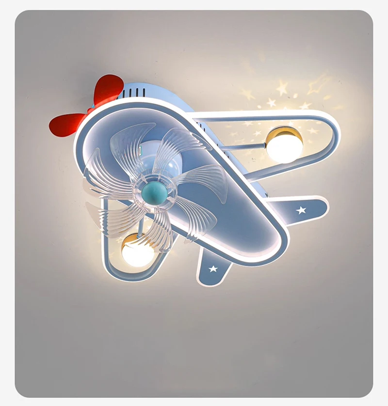 

Aircraft ceiling lamps modern starry sky fan light cartoon fashion full spectrum eye protection children's room lighting fixture