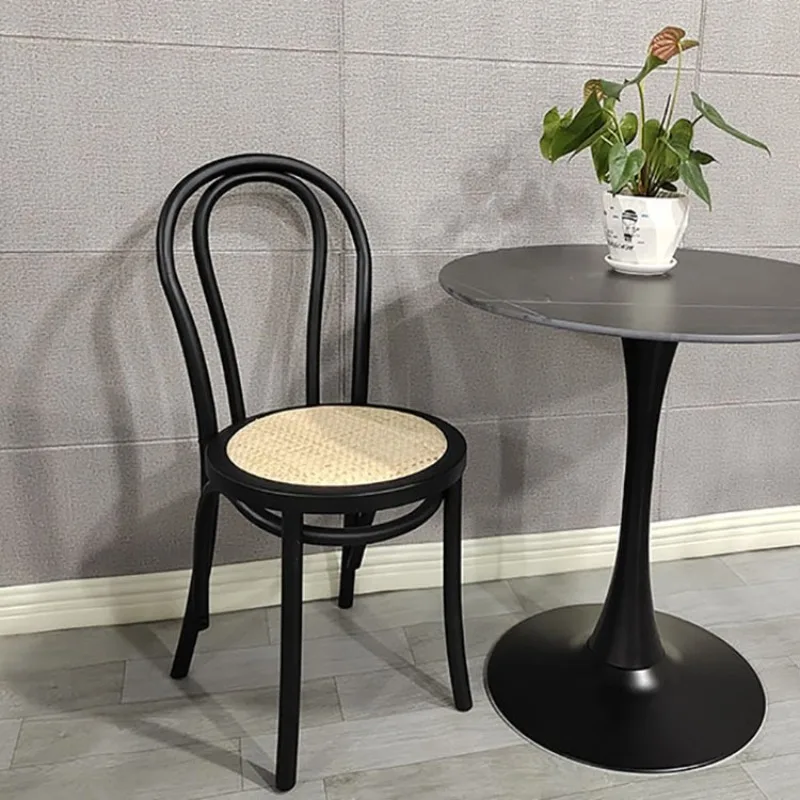 Dining table and chairs medieval rattan back chair Internet celebrity  Solid  chair Medieval dining table and chairs