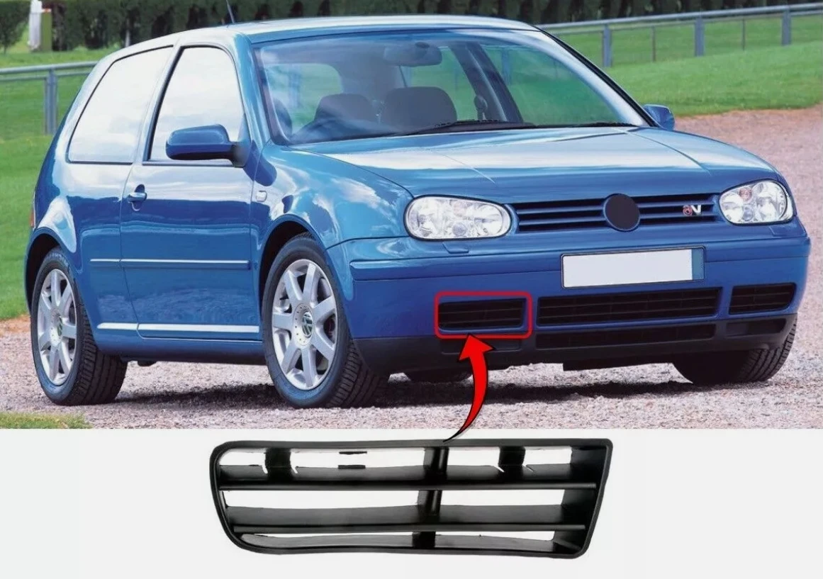 Front Bumper Fog Light Lower Grille Cover Car Accessories Plastic Black Fit For Volkswagen Golf Mk4 1998-2004 Right Side