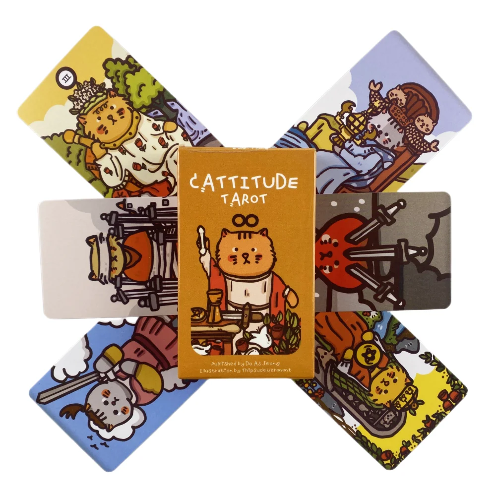 Cartes de tarot Cattitude pour la divination, usage personnel, jeu d'oracle sur le thème des chats, vente chaude, jeux de société romantiques