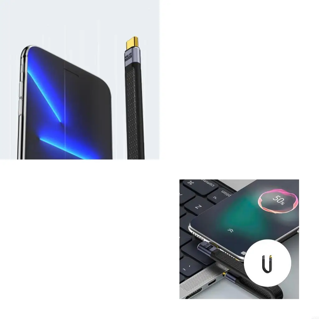 Cable USB Tipo C 40 Gbps 240W Transferencia datos carga rápida Flexible